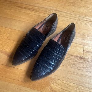Franco Sarto black leather loafers